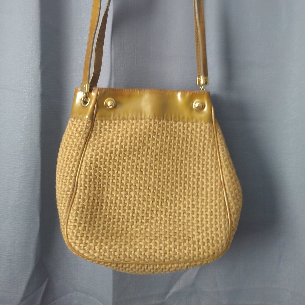 ❤️Vintage BOTTEGA VENETA Raffia Straw Dual Strap Bucket Purse